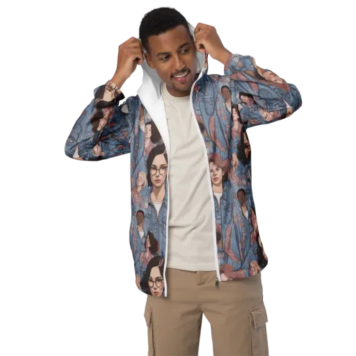 Denim Chorus on a Men's Windbreaker