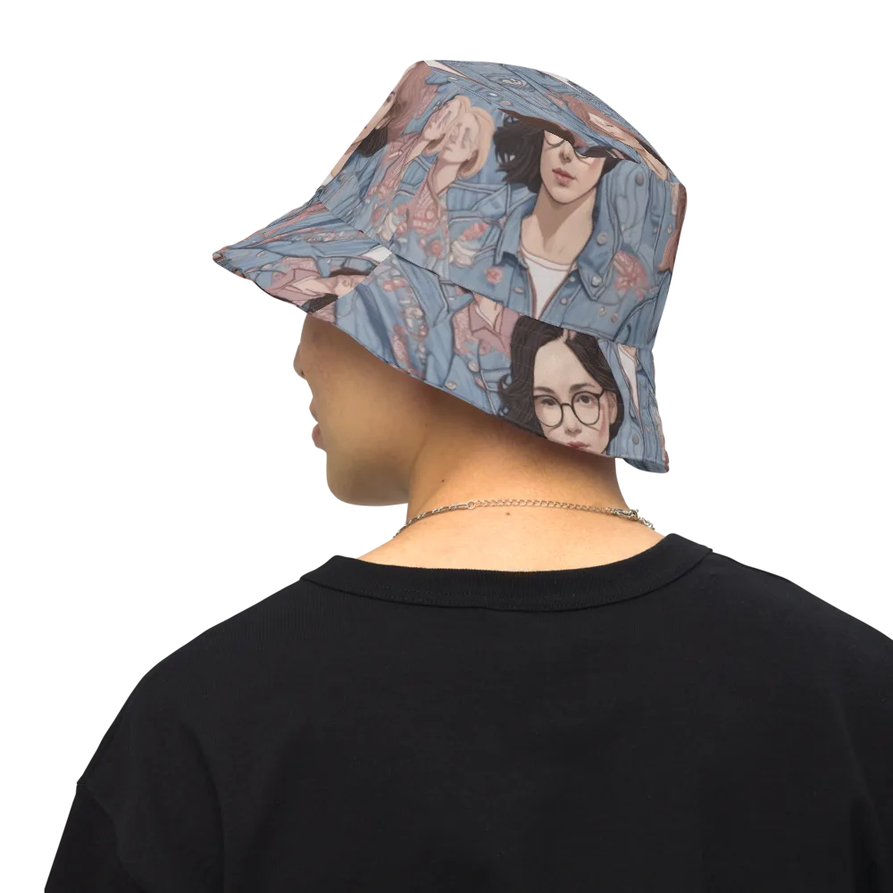 Denim Chorus on Reversible Bucket Hat — Back Inside