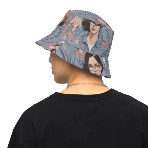Denim Chorus on a Reversible Bucket Hat
