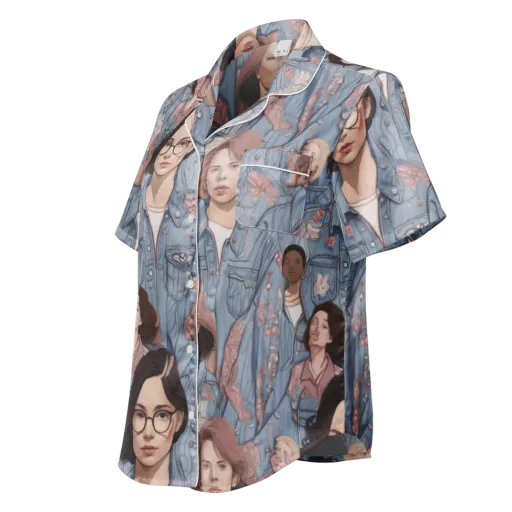 Denim Chorus on Women's Short Sleeve Pajama Top