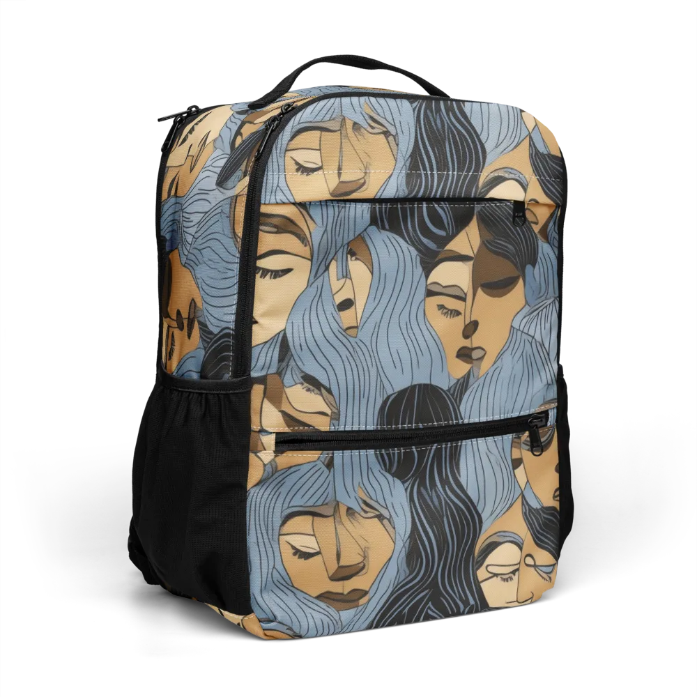 Blue Hour Faces on Utility Backpack — Right Front