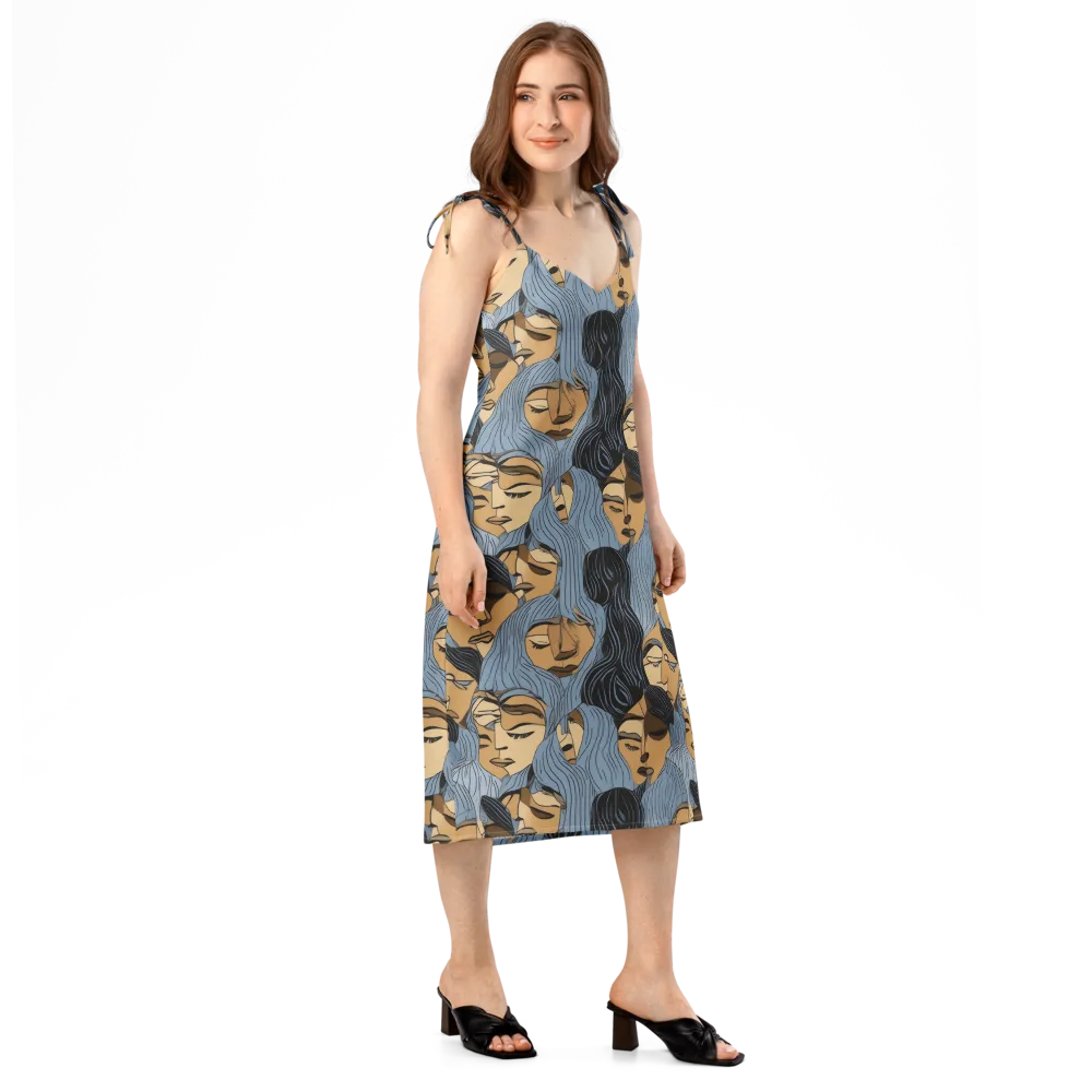 Blue Hour Faces on Slip Dress — Right Front
