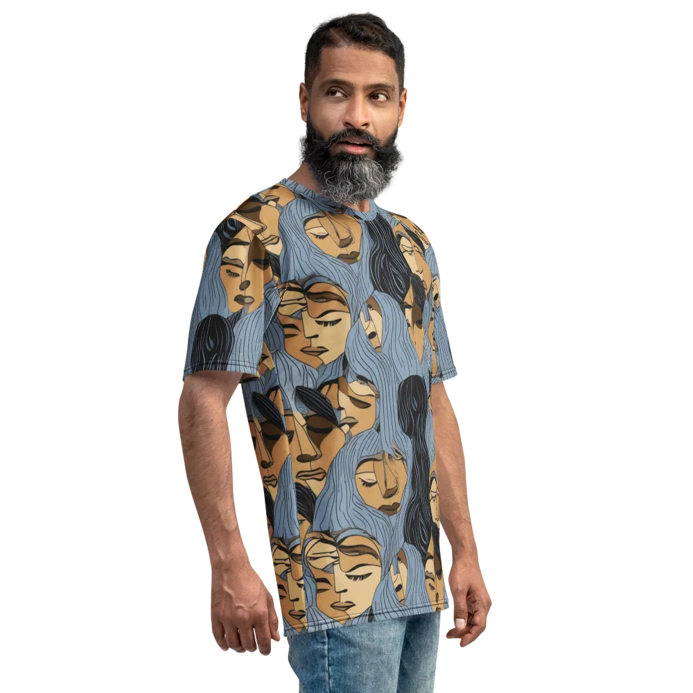 Blue Hour Faces on Men's Crew Neck T-Shirt — Right
