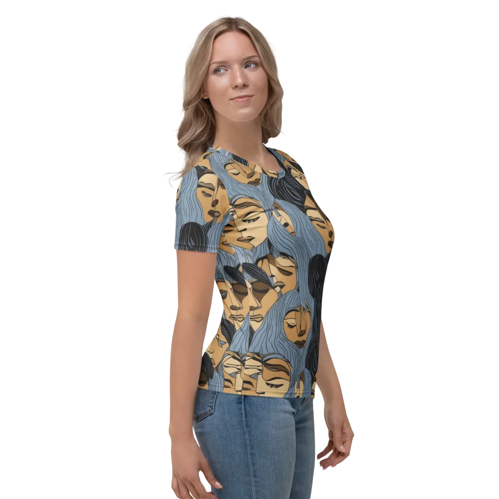 Blue Hour Faces on Women's Crew Neck T-Shirt — Right