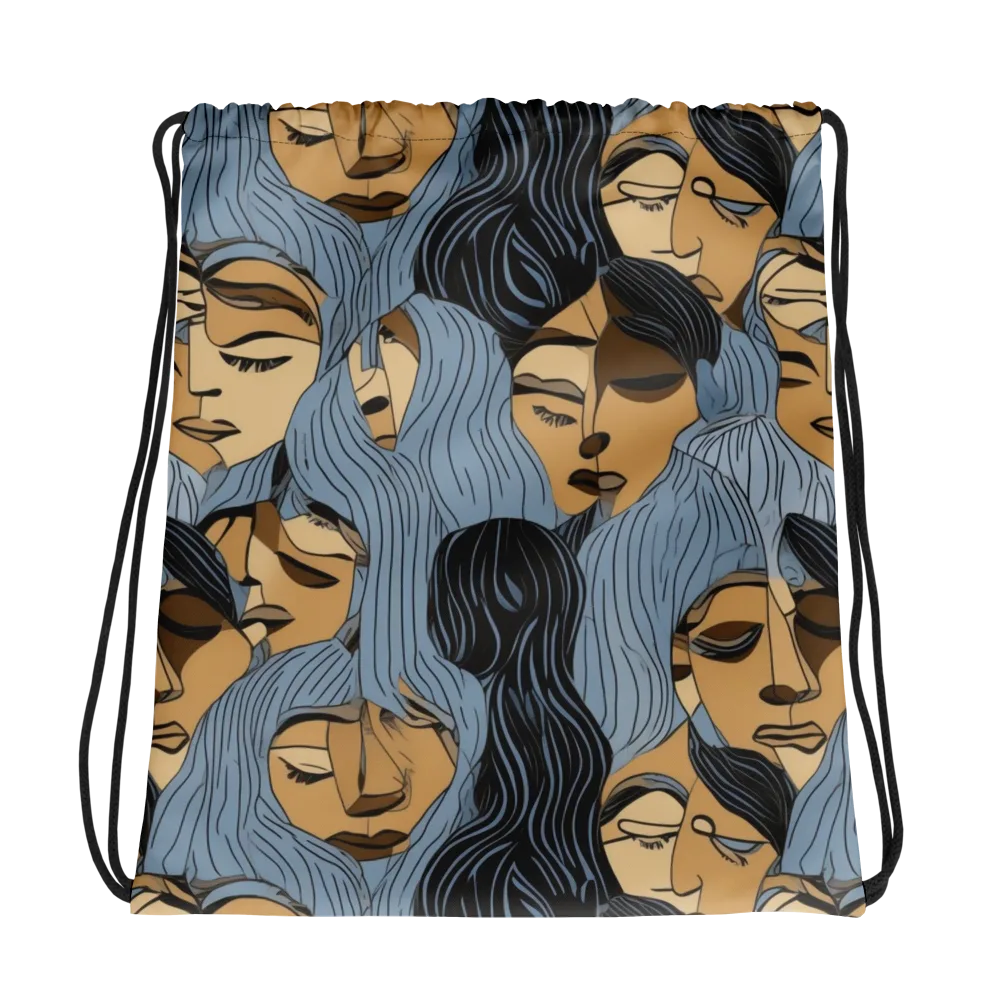 Blue Hour Faces on Drawstring Bag — Photo