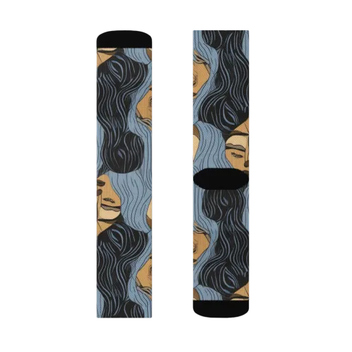 Blue Hour Faces on a Socks