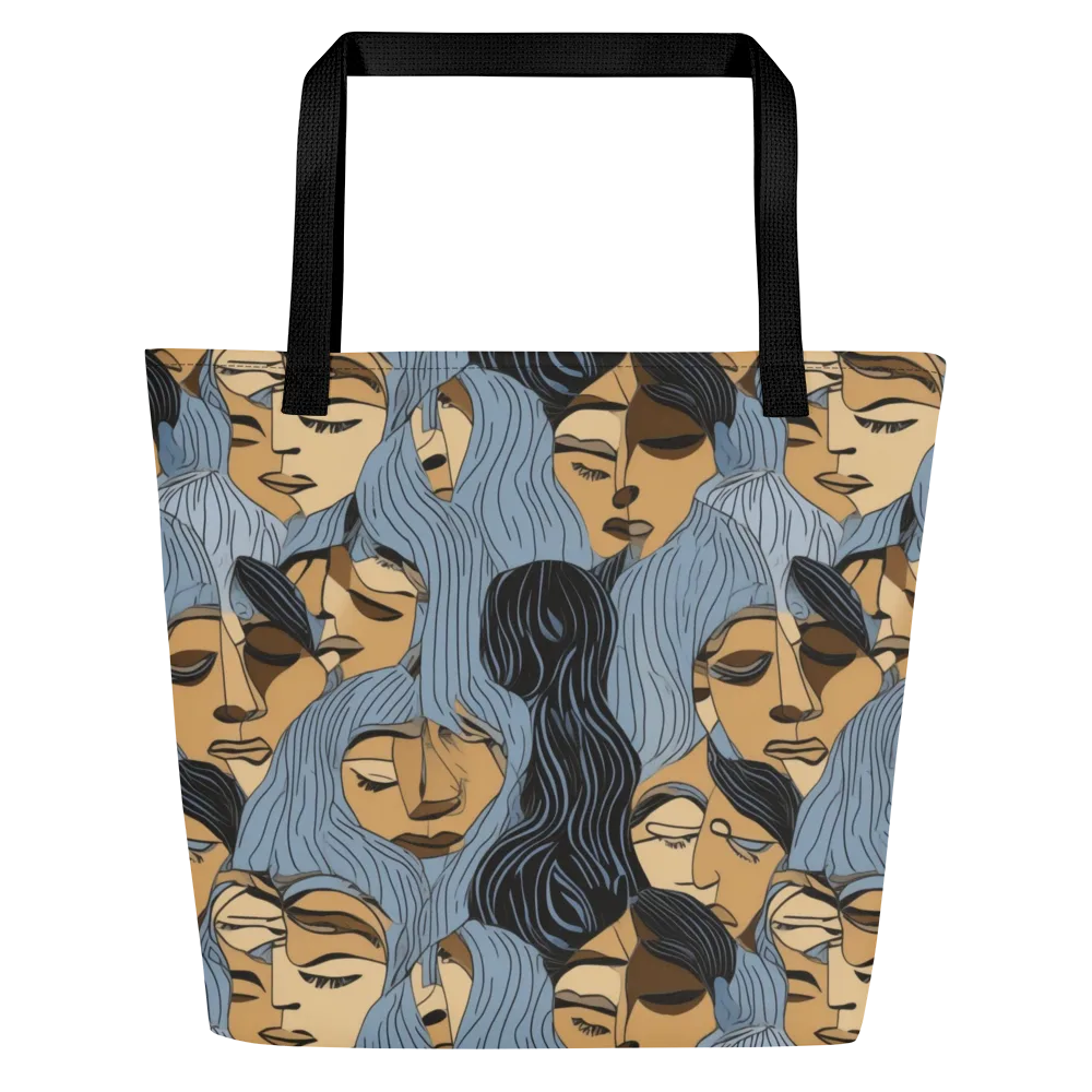 Blue Hour Faces on Large Tote Bag W/ Pocket — Front
