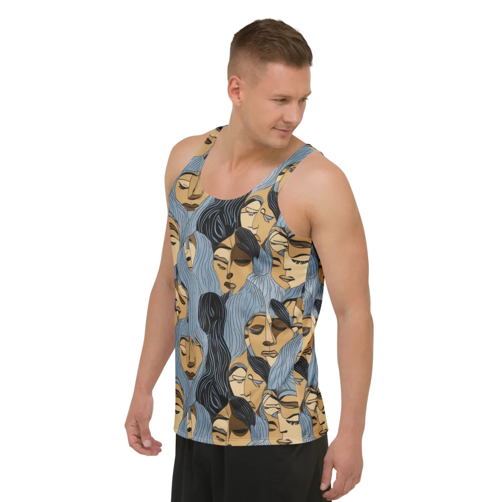 Blue Hour Faces on Men's Tank Top — Left Front