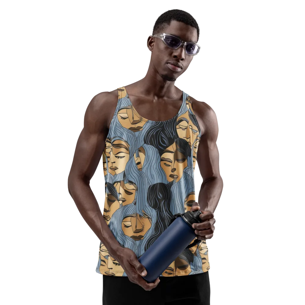 Blue Hour Faces on Men's Tank Top — Front