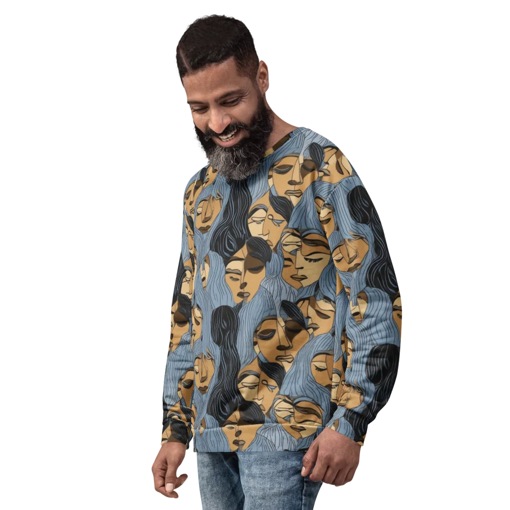 Blue Hour Faces on Sweatshirt — Left Front
