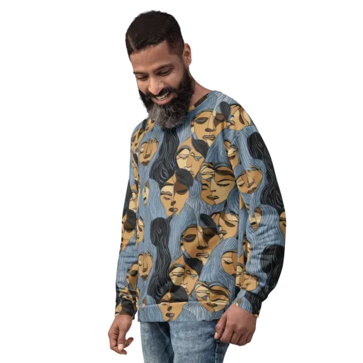 Blue Hour Faces on a Sweatshirt