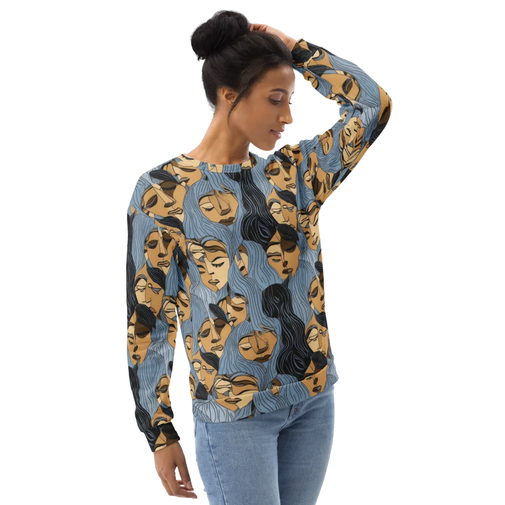 Blue Hour Faces on Sweatshirt — Right Front