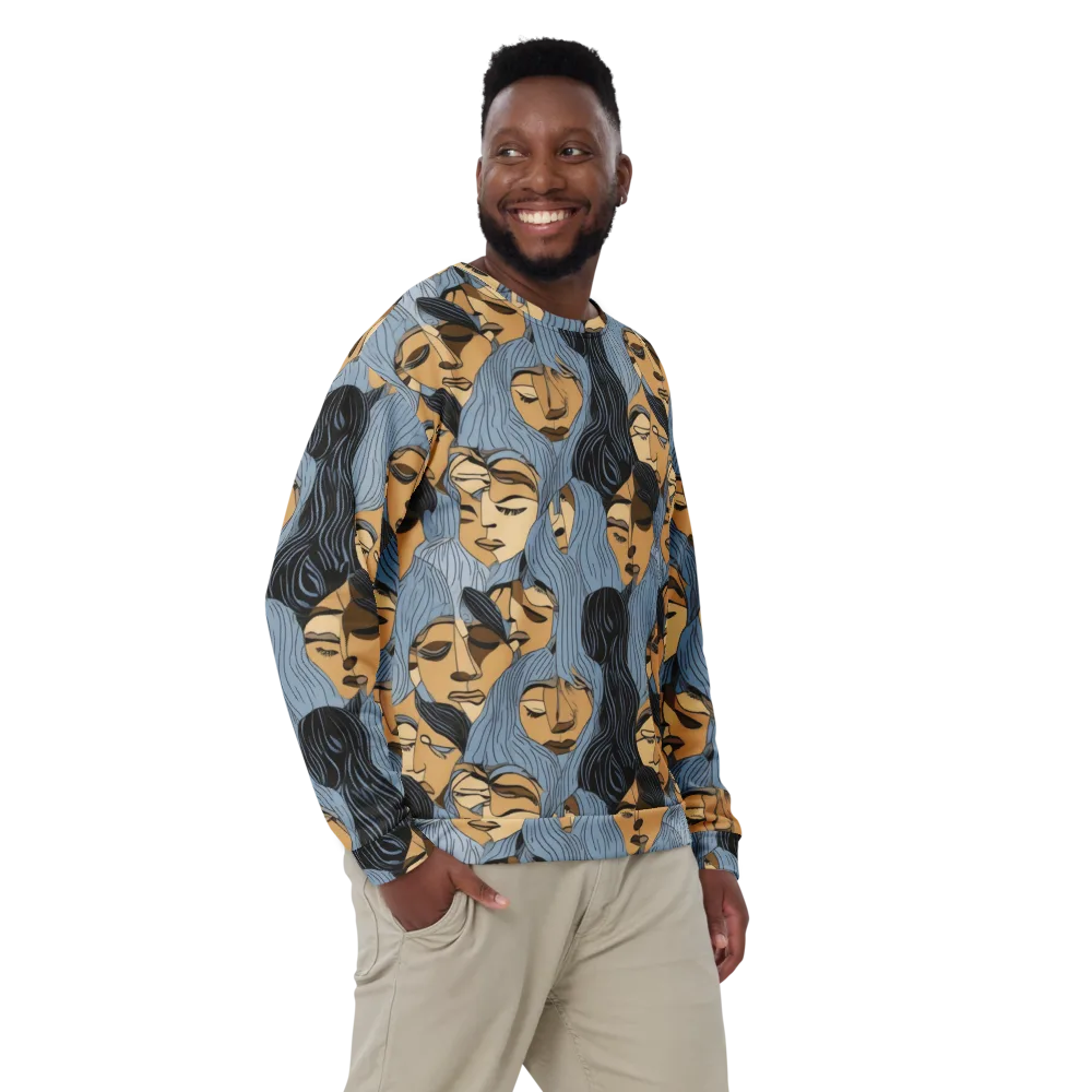 Blue Hour Faces on Sweatshirt — Front