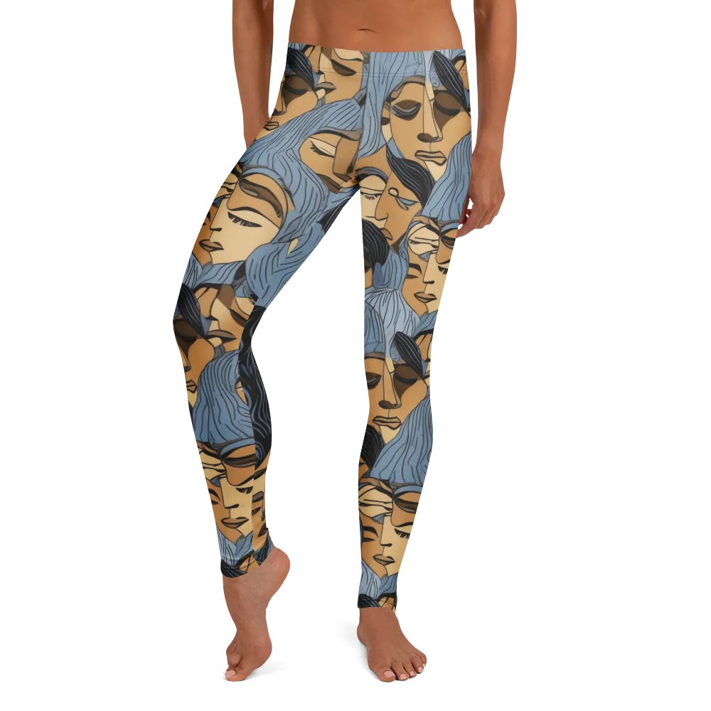 Blue Hour Faces on Leggings — Front