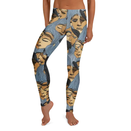 Blue Hour Faces on a Leggings