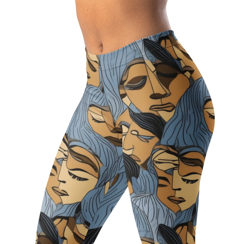 Blue Hour Faces on Leggings — Left Front