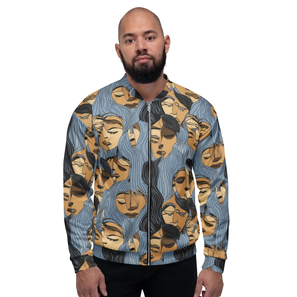 Blue Hour Faces on Bomber Jacket — Front