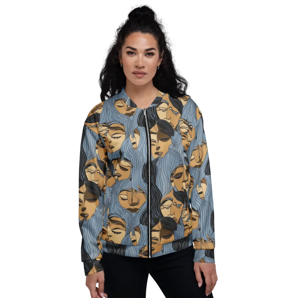 Blue Hour Faces on Bomber Jacket — Front