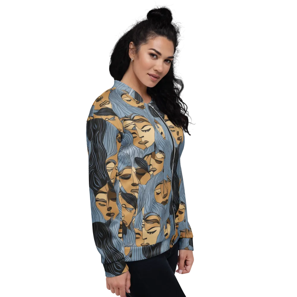 Blue Hour Faces on Bomber Jacket — Right