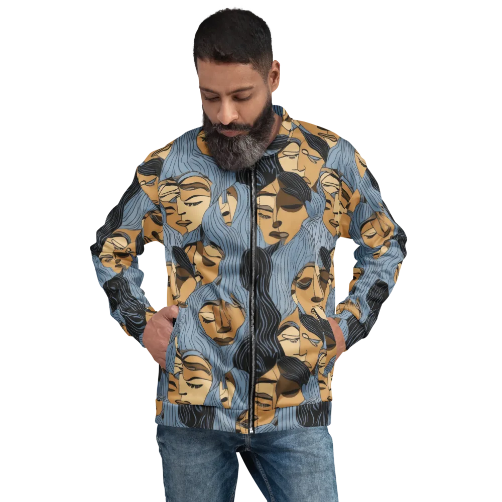 Blue Hour Faces on Bomber Jacket — Front