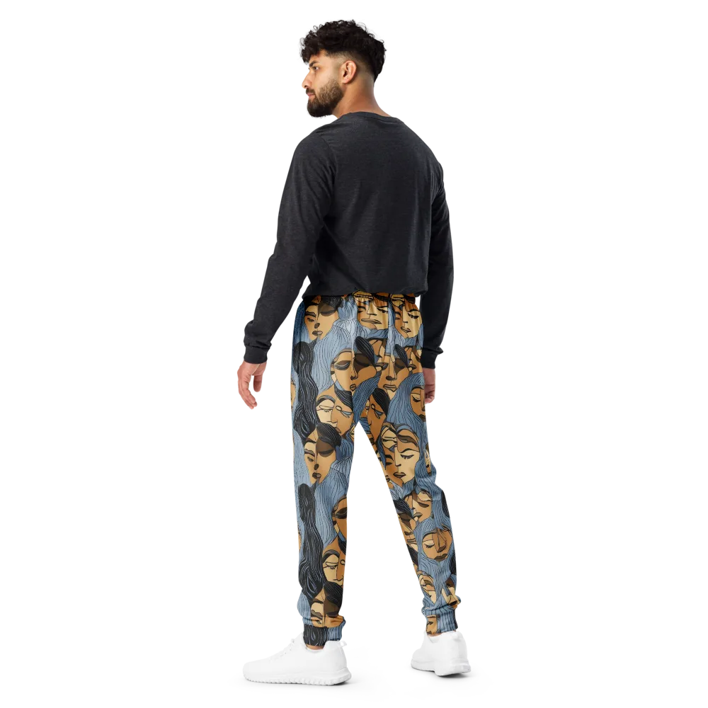 Blue Hour Faces on Men's Joggers — Back