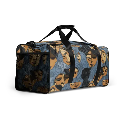 Blue Hour Faces on a Duffle Bag