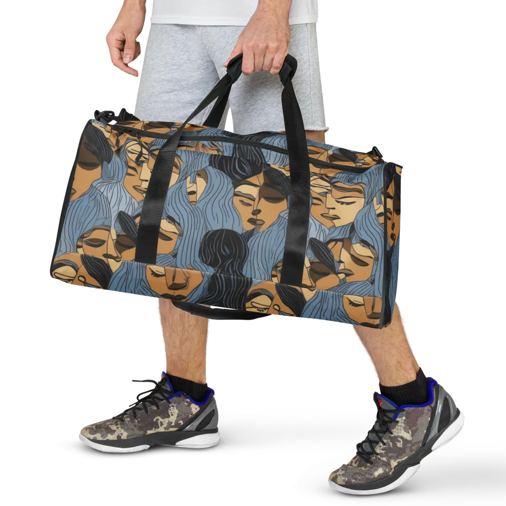 Blue Hour Faces on Duffle Bag — Front