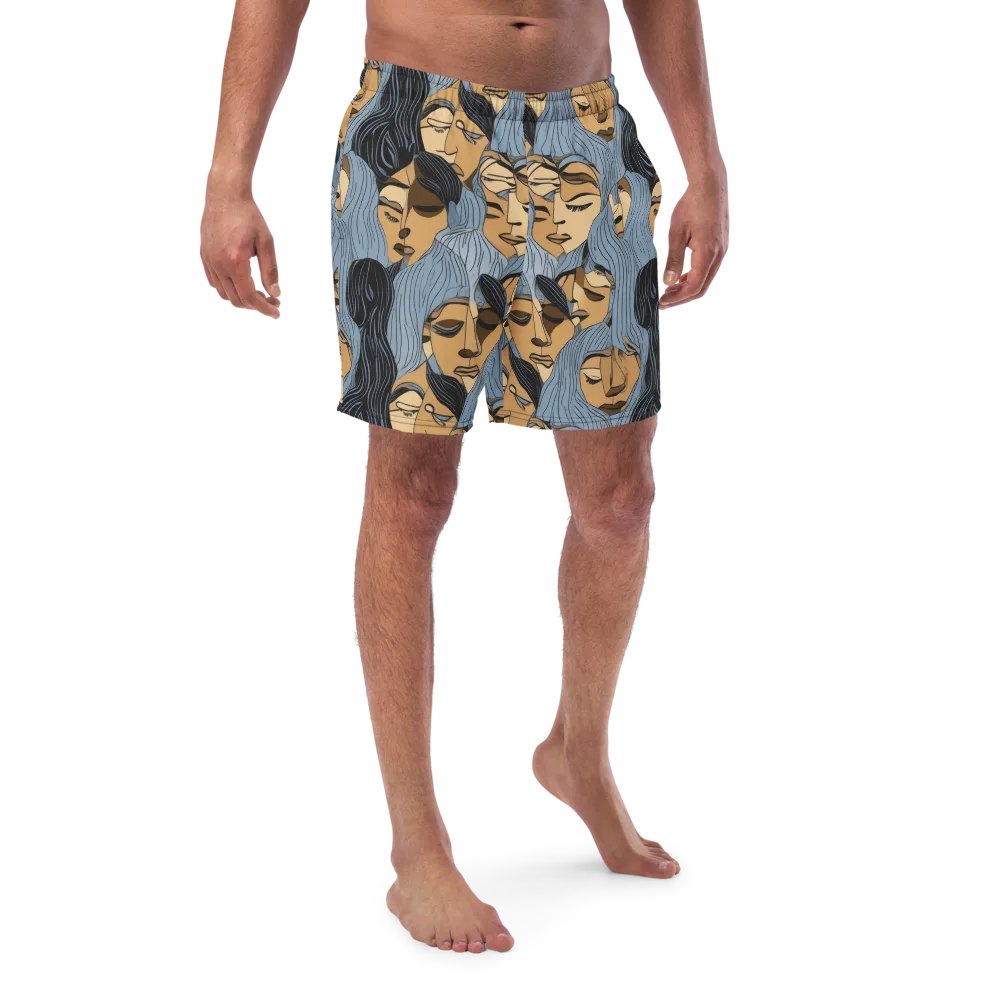 Blue Hour Faces on Swim Trunks — Front