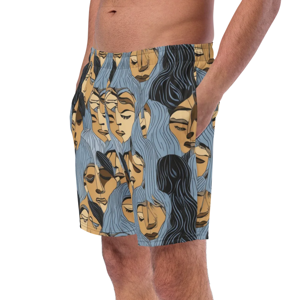 Blue Hour Faces on Swim Trunks — Left Front