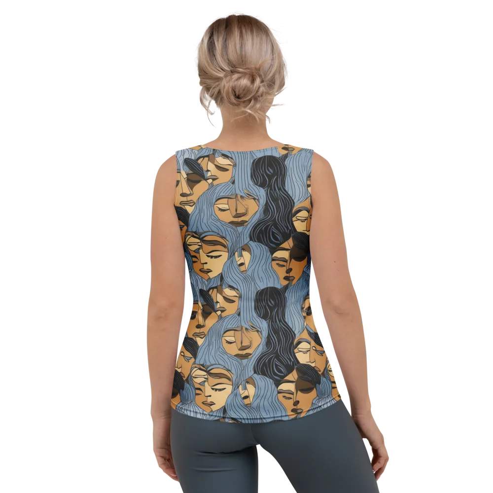 Blue Hour Faces on Women's Tank Top — Back