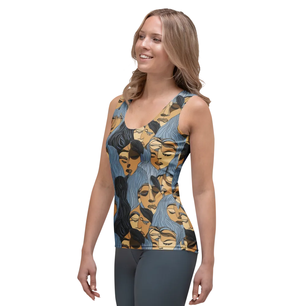 Blue Hour Faces on Women's Tank Top — Left Front