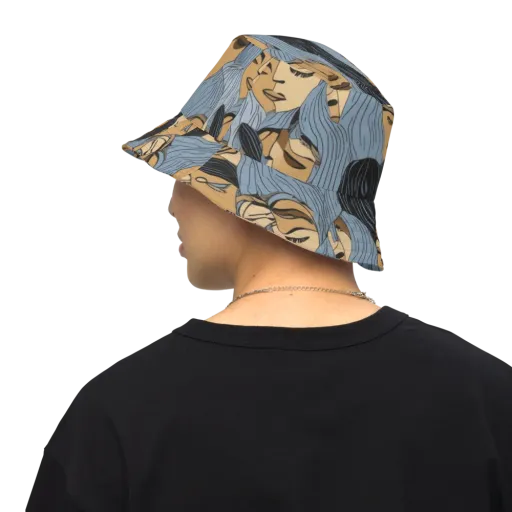 Blue Hour Faces on a Reversible Bucket Hat