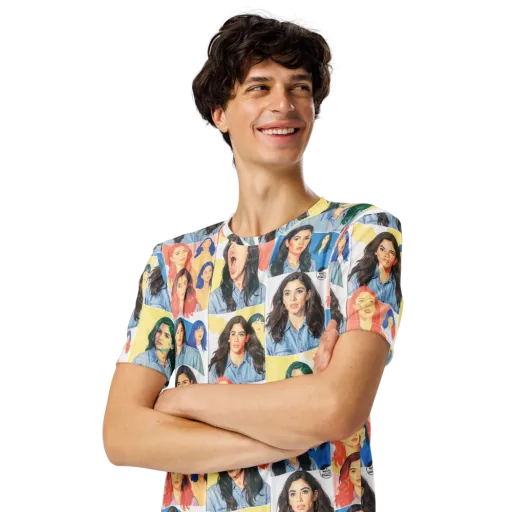 Denim Dreamgirls on a Men's Crew Neck T-Shirt