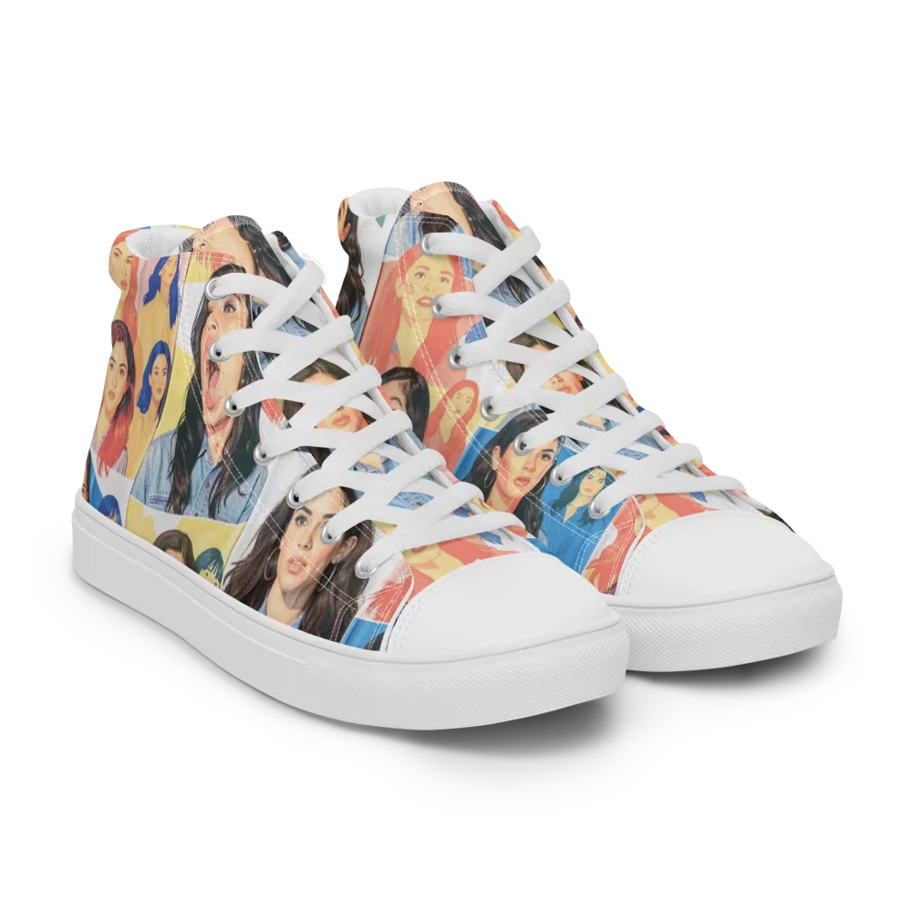 Denim Dreamgirls on Men's High Top Canvas Shoes — Right Front