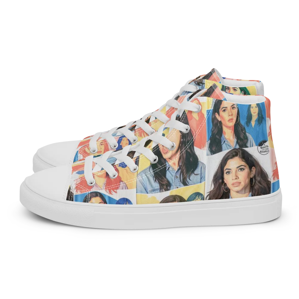Denim Dreamgirls on Men's High Top Canvas Shoes — Left