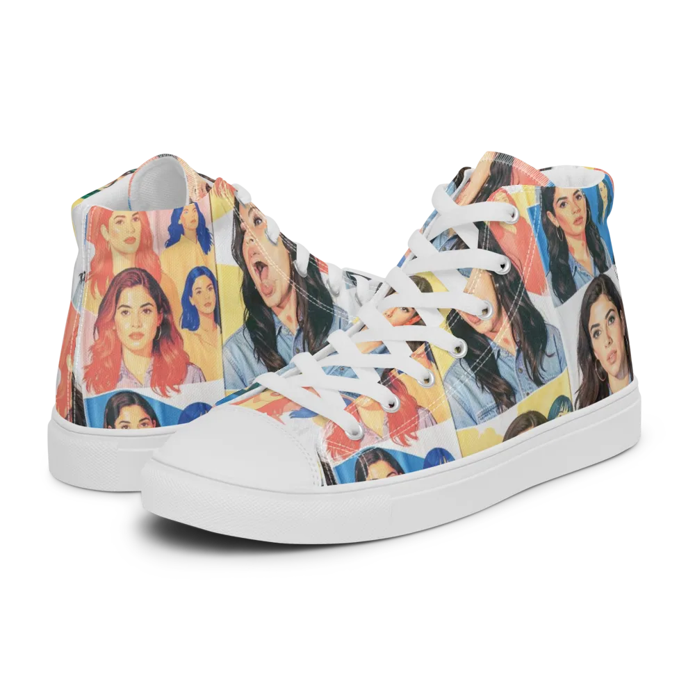 Denim Dreamgirls on Men's High Top Canvas Shoes — Left
