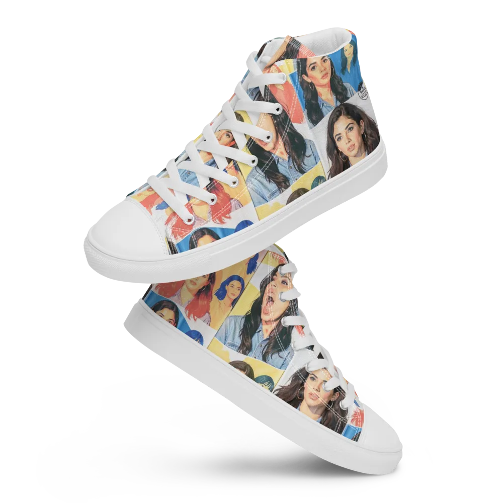Denim Dreamgirls on Men's High Top Canvas Shoes — Front