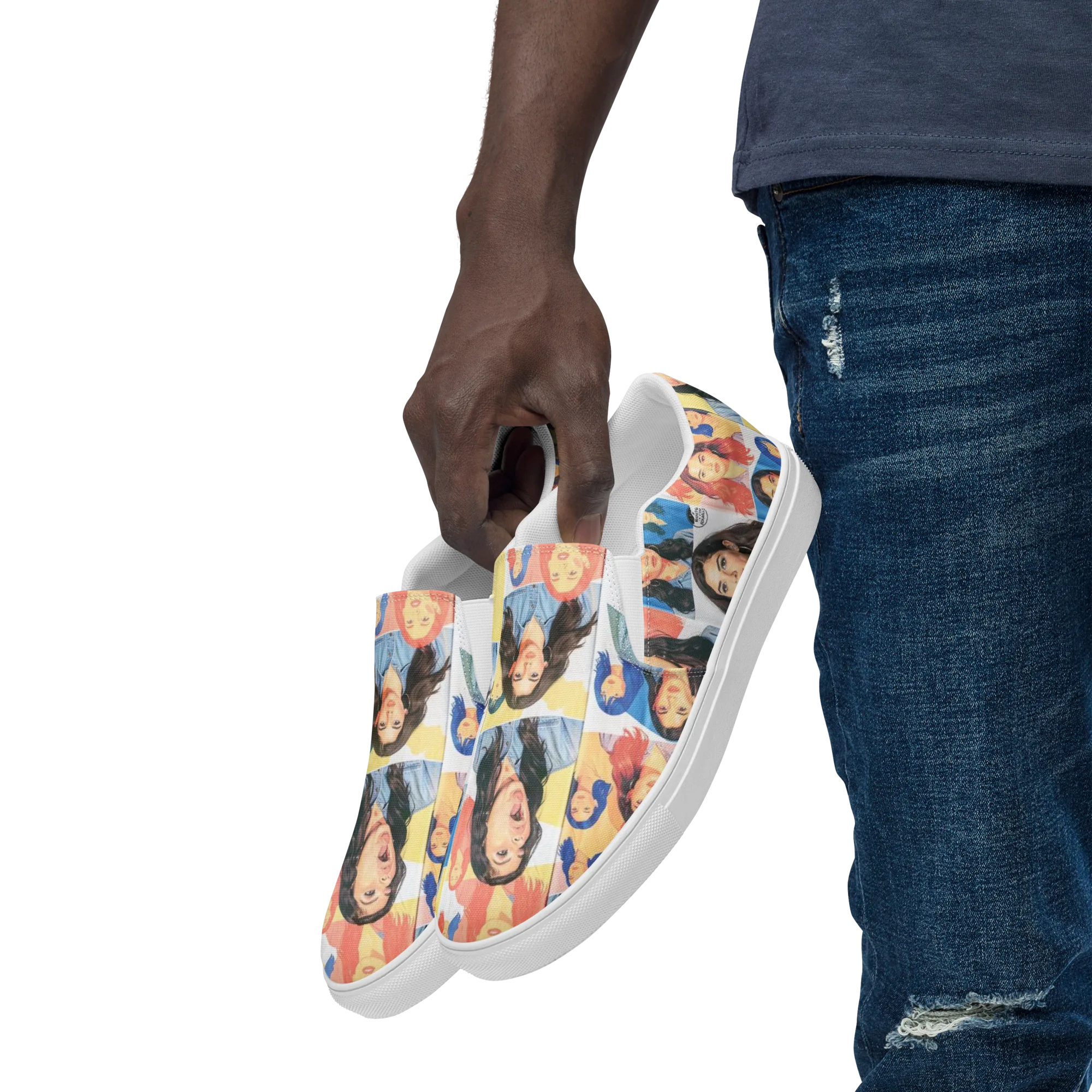 Denim Dreamgirls on Men's Slip-On Canvas Shoes — Left Front