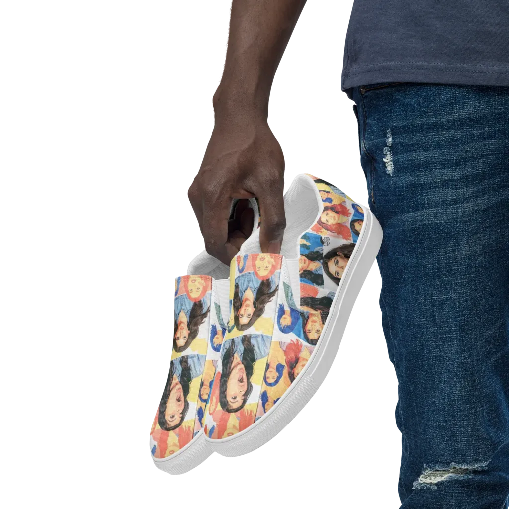 Denim Dreamgirls on Men's Slip-On Canvas Shoes — Left Front