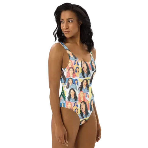 Denim Dreamgirls on a One-Piece Swimsuit