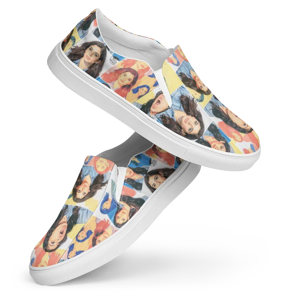 Denim Dreamgirls on Women's Slip-On Canvas Shoes — Front