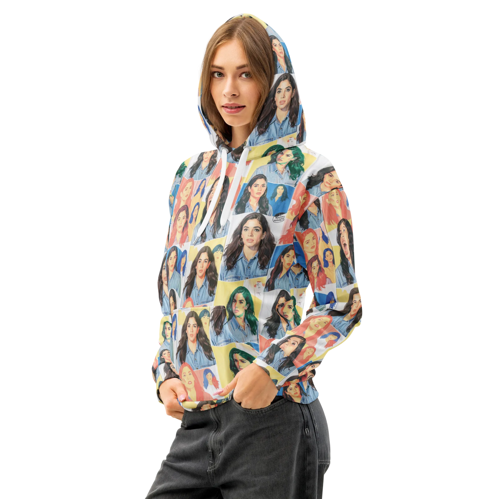 Denim Dreamgirls on Cotton Hoodie — Left Front