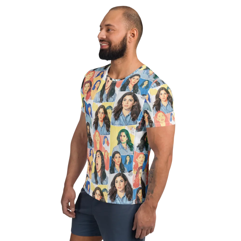 Denim Dreamgirls on Men's Athletic T-Shirt — Left