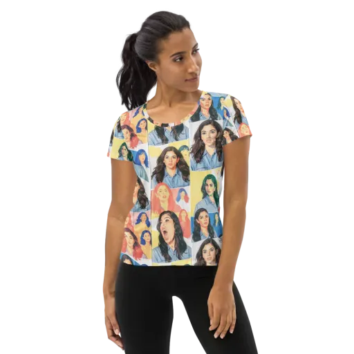 Denim Dreamgirls on a Women's Athletic T-Shirt