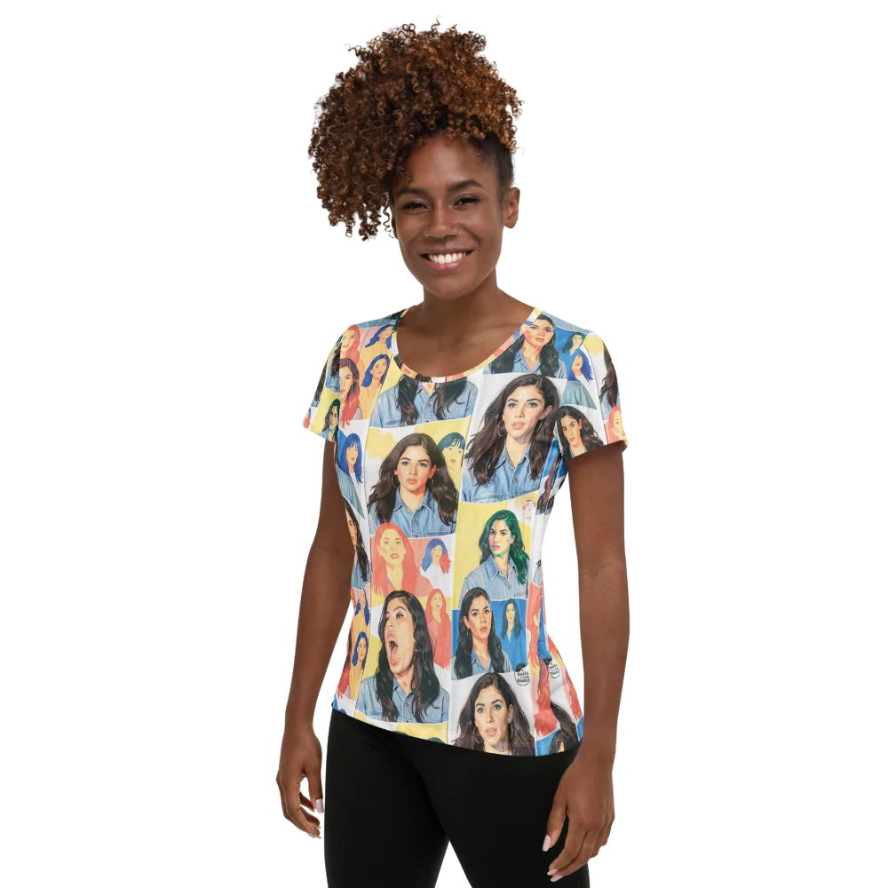 Denim Dreamgirls on Women's Athletic T-Shirt — Left