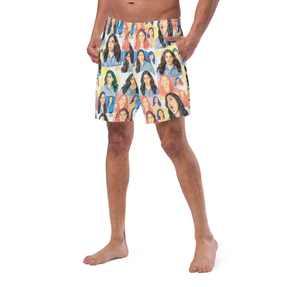 Denim Dreamgirls on Swim Trunks — Left Front
