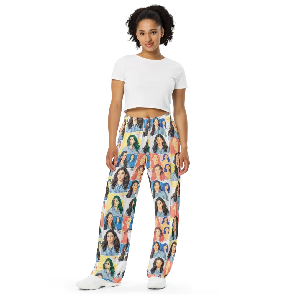Denim Dreamgirls on Wide-Leg Pants — Front