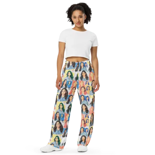 Denim Dreamgirls on a Wide-Leg Pants