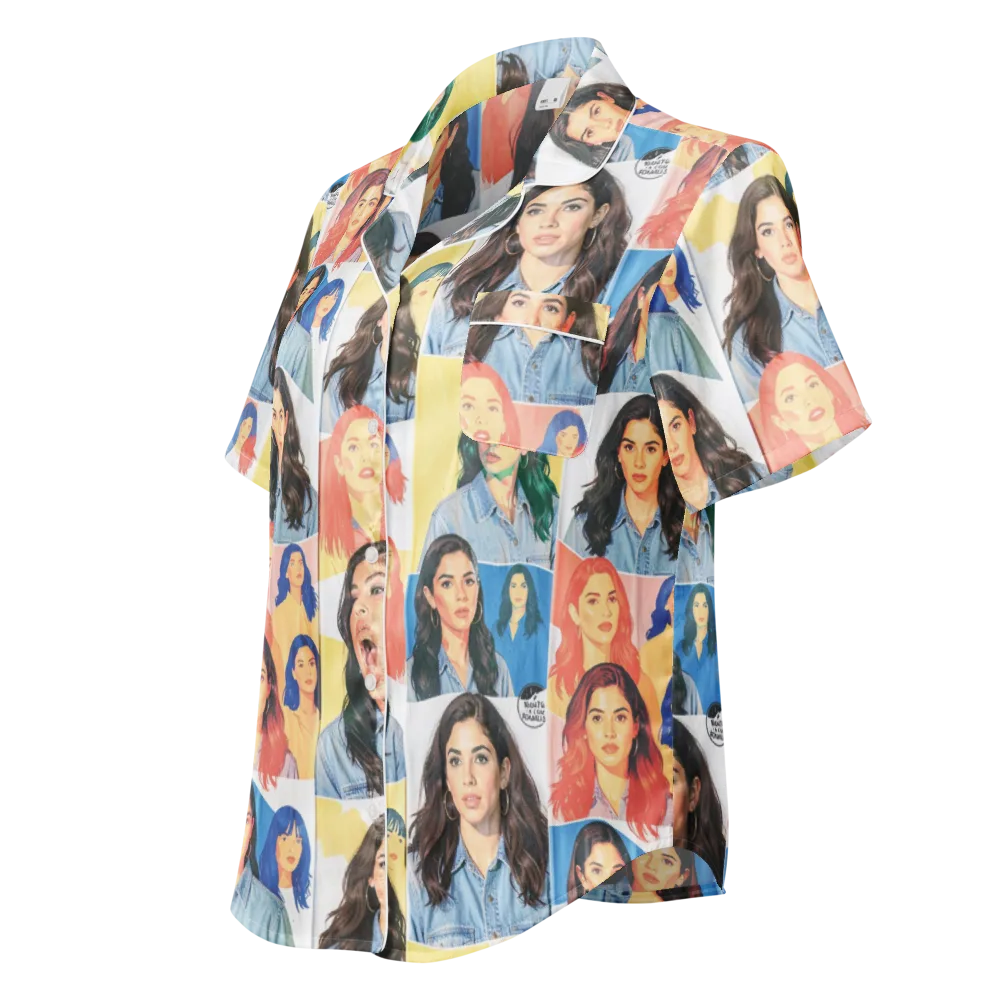 Denim Dreamgirls on Women's Short Sleeve Pajama Top — Left Front