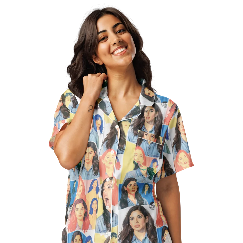 Denim Dreamgirls on Women's Short Sleeve Pajama Top — Front